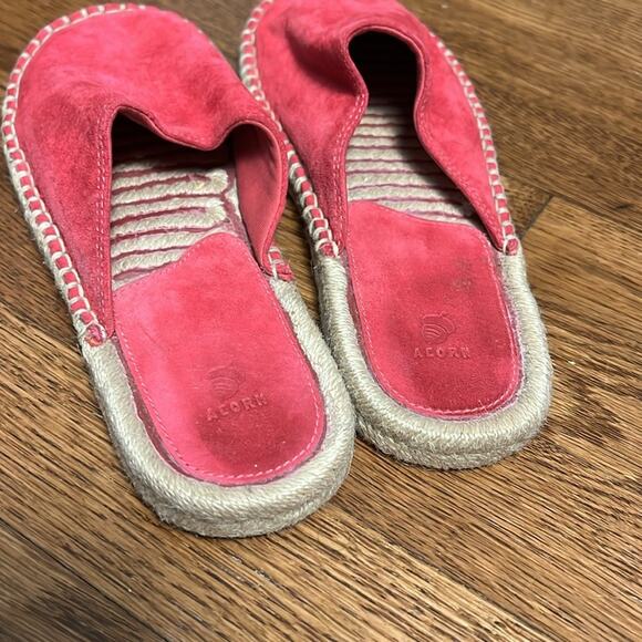 Acorn Women's Pink Suede Espadrille Slip-On Mule Size 7 - Picture 4 of 7